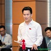Bộ trưởng Bộ Tài nguyên và Môi trường Đặng Quốc Khánh phát biểu tại tổ sáng 9/6 về dự thảo Luật Đất đai (sửa đổi) - Ảnh: M.Minh