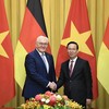 Chủ tịch nước Võ Văn Thưởng đón và hội đàm với Tổng thống Đức Frank-Walter Steinmeier. (Ảnh: Đức Thanh)