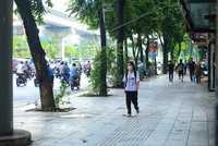 Vỉa hè sau khi được lát lại ở Hà Nội. (Ảnh: Tuấn Anh/TTXVN)