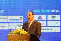 Thủ tướng Nguyễn Xuân Phúc phát biểu chỉ đạo tại Diễn đàn Đầu tư Đà Nẵng 2017 sáng 15/10. Ảnh: Hà Minh