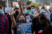 Luật an ninh quốc gia đối với Hong Kong quy định các hình phạt đối với hoạt động ly khai, lật đổ, khủng bố và cố kế thông đồng với nước ngoài. Ảnh: AFP