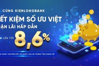 Trong tháng Tiêu dùng số, khách hàng gửi tiết kiệm trực tuyến tại KienlongBank sẽ được hưởng mức lãi suất ưu đãi lên đến 8,6%/năm.
