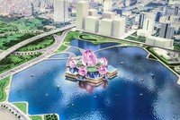 Phối cảnh dự án nhà hát Hoa Sen được giới thiệu tại Hội nghị xúc tiến đầu tư của Hà Nội giữa năm 2016. Ảnh: PK.