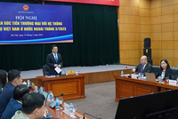 Bộ trưởng Bộ Công Thương Nguyễn Hồng Diên phát biểu tại Hội nghị giao ban xúc tiến thương mại với hệ thống Thương vụ Việt Nam ở nước ngoài tháng 3/2023.