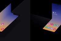 Bên trái là hình ảnh về cách Galaxy Fold hiện tại của Samsung gập trong khi hình ảnh bên phải hiển thị một thiết bị không tên có thể gập theo chiều dọc. (Nguồn: Samsung).