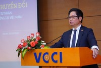 Chủ tịch VCCI Vũ Tiến Lộc tại Hội thảo công bố báo cáo "Hành trình chuyển đổi: Vai trò của doanh nghiệp tư nhân trong cung cấp dịchvụ công tại Việt Nam".