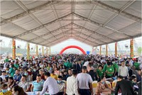 Hơn 2.000 khách hàng tham gia lễ mở bán một dự án tại Bàu Bàng dịp trước Tết Nguyên đán 2021.
