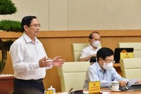 Thủ tướng Phạm Minh Chính chủ trì phiên họp Chính phủ thường kỳ tháng 6/2021 (Ảnh: Nhật Bắc).