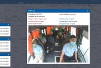 Công nghệ giải pháp “Di chuyển an toàn” hỗ trợ phòng dịch được triển khai miễn phí cho các doanh nghiệp vận tải. Ảnh chụp màn hình camera lắp trên xe.
