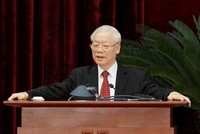 Tổng Bí thư Nguyễn Phú Trọng phát biểu bế mạc Hội nghị Trung ương 4 (khóa XIII) ngày 7/10/2021.