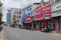 Tuyến đường Hai Bà Trưng (thành phố Sóc Trăng). (Ảnh: Chanh Đa/TTXVN).