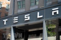 Biểu tượng Tesla. (Ảnh: AFP/TTXVN).