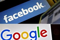 Tại Việt Nam, trong năm 2021 tính đến ngày 3/12, số thuế thu được từ Facebook là 521 tỷ đồng, từ Google là 490 tỷ đồng. (Ảnh: AFP/TTXVN).