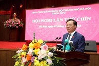 Bí thư Thành ủy Hà Nội Đinh Tiến Dũng nhấn mạnh, xây dựng Luật Thủ đô (sửa đổi) cần tạo thể chế đặc thù, vượt trội, thuận lợi cho Thủ đô phát triển trong giai đoạn 10 năm tới và những năm tiếp theo. (Ảnh: Thanh Hải)