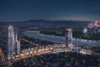 Sun Cosmo Residences Da Nang nằm kề bên sông Hàn mang tới những giá trị sống vượt trội. Ảnh phối cảnh minh họa.