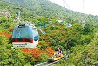 Tuyến cáp treo cũ và xe trượt ống tại Núi Bà Tây Ninh tạm dừng hoạt động