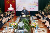 Thủ tướng Chính phủ Nguyễn Xuân Phúc phát biểu tại buổi làm việc.