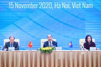 Thủ tướng Nguyễn Xuân Phúc chủ trì họp báo quốc tế về kết quả Hội nghị Cấp cao ASEAN lần thứ 37 và các hội nghị cấp cao liên quan (Ảnh: Đức Thanh)