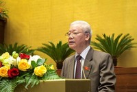 Tổng Bí thư, Chủ tịch nước Nguyễn Phú Trọng trong một phiên họp Quốc hội (Ảnh Quochoi.vn).