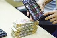 Trước sức hấp dẫn của thị trường chứng khoán hiện nay, nhiều nhà đầu tư đang dồn vốn đầu tư cổ phiếu. Ảnh: Đ.T