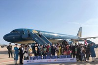 Một chuyến bay chặng Hà Nội - Nha Trang được Vietnam Airlines thực hiện trong dịp Tết Nguyên đán.