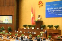 Phó chủ tịch Thường trực Quốc hội Trần Thanh Mẫn phát biểu tại Diễn đàn.