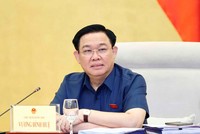 Chủ tịch Quốc hội Vương Đình Huệ phát biểu tại cuộc làm việc.