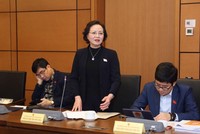 Bộ trưởng Bộ Nội vụ Phạm Thị Thanh Trà phát biểu tại tổ.