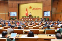 Chủ nhiệm Ủy ban Kinh tế của Quốc hội Vũ Hồng Thanh trình bày Báo cáo thẩm tra về Quy hoạch tổng thể quốc gia thời kỳ 2021-2030, tầm nhìn đến năm 2050