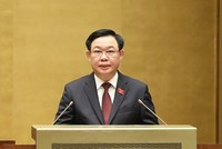 Chủ tịch Quốc hội Vương Đình Huệ phát biểu khai mạc hoạt động chất vấn (Ảnh: Duy Linh)