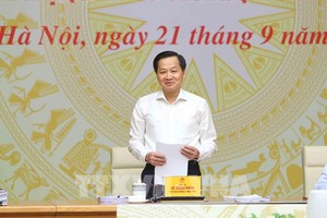 Phó Thủ tướng Lê Minh Khái phát biểu tại hội nghị. Ảnh: An Đăng - TTXVN