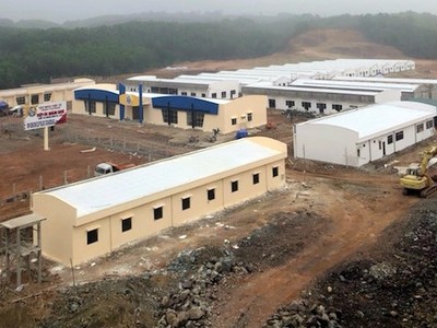 Một phần hạ tầng Khu nông nghiệp ứng dụng công nghệ cao cấp tỉnh về thủy sản tại huyện Đầm Hà tại thời điểm đầu năm 2019. Ảnh: Việt Hoa.
