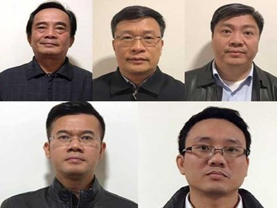 Các bị can Đoàn Ánh Sáng, Ngô Duy Chính, Nguyễn Xuân Giáp, Phạm Hồng Quang, Đặng Thanh Nam
