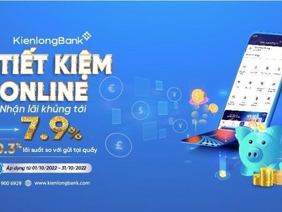 Kienlongbank: Gửi tiết kiệm online lãi suất ưu đãi đến 7,9%/năm