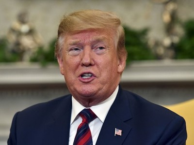 Tổng thống Mỹ Donald Trump tại cuộc hội đàm với người đồng cấp Hàn Quốc ở Phòng Bầu dục hôm 11/4. Ảnh: AFP.