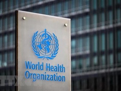 Biểu tượng của Tổ chức Y tế Thế giới tại Geneva, Thụy Sĩ. (Ảnh: AFP/TTXVN).
