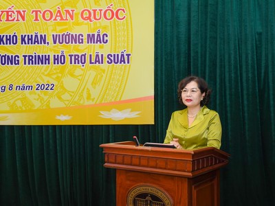 Thống đốc NHNN Nguyễn Thị Hồng phát biểu tại Hội nghị