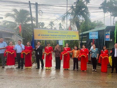 Nam A Bank khánh thành đường dân sinh xã Châu Hòa hỗ trợ người dân đi lại thuận tiện, an toàn