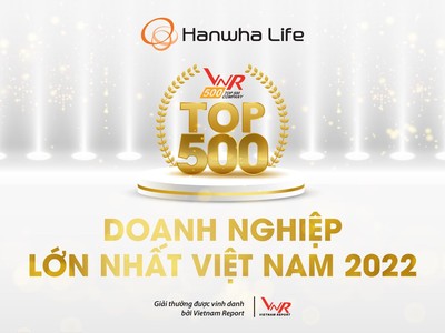 Hanwha Life được vinh danh Top 500 doanh nghiệp lớn nhất Việt Nam 2022