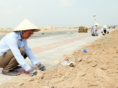 Hơn 2,3 ngàn thửa đất tại khu tái định cư Lộc An - Bình Sơn đã được bàn giao để thực hiện cắm mốc đất. Ảnh: Phạm Tùng