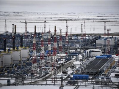 Cơ sở khí đốt tự nhiên Bovanenkovo ở bán đảo Yamal, Tây Bắc Siberia, thuộc Nga. Ảnh: AFP/TTXVN