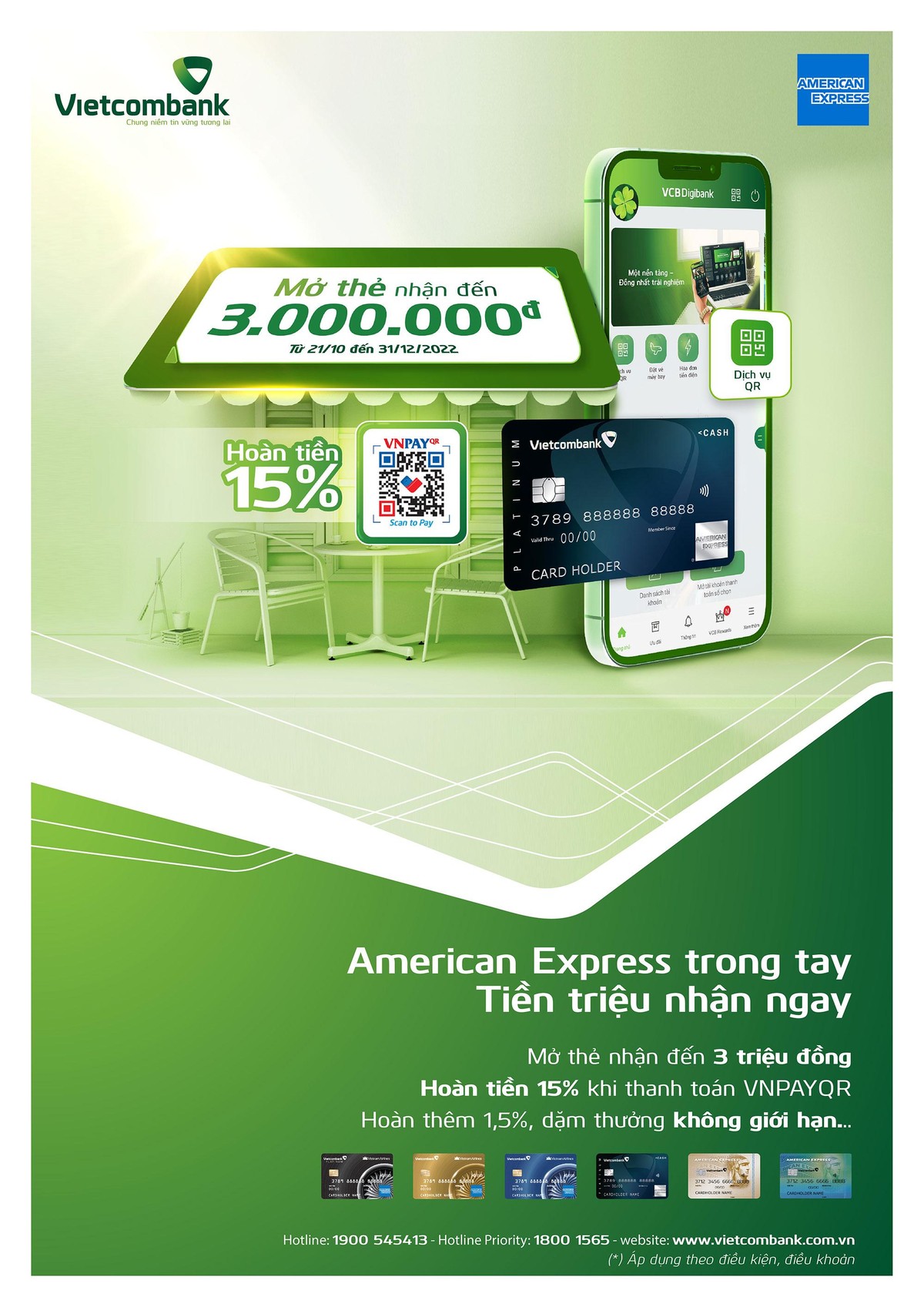 Bùng nổ ưu đãi cùng thẻ Vietcombank American Express | Tin nhanh chứng khoán