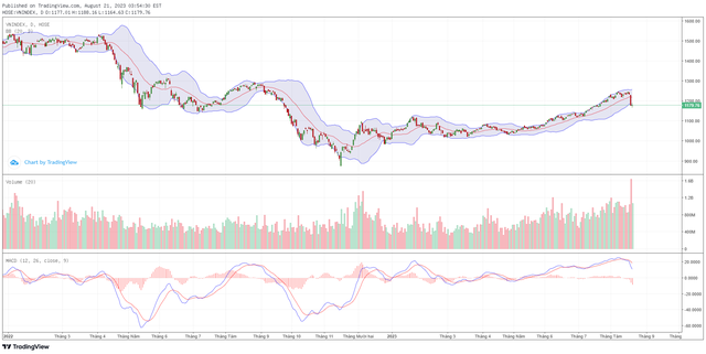 Góc nhìn kỹ thuật phiên giao dịch chứng khoán ngày 22/8: Có thể đà rơi của VN-Index chưa kết thúc 4 Góc nhìn kỹ thuật phiên giao dịch chứng khoán ngày 22/8: Có thể đà rơi của VN-Index chưa kết thúc ảnh 1