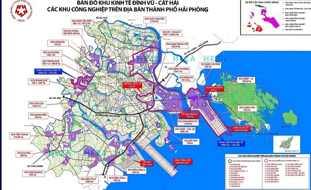 Bản đồ KKT Đình Vũ - Cát Hải và các KCN trên địa bàn Thành phố Hải Phòng. ảnh 1 Bản đồ KKT Đình Vũ - Cát Hải và các KCN trên địa bàn Thành phố Hải Phòng. ảnh 1
