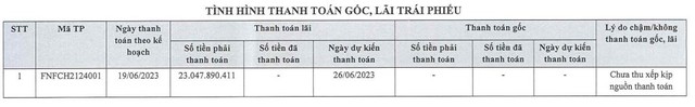 Fuji Nutri Food tiếp tục chậm trả lãi trái phiếu mệnh giá 720 tỷ đồng ảnh 1