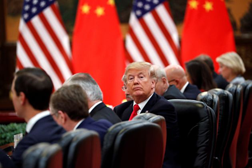 Tổng thống Mỹ Donald Trump tại Bắc Kinh năm 2017. Ảnh: Reuters.