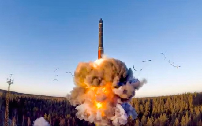 Nga phóng tên lửa đạn đạo liên lục địa. Ảnh: Bộ Quốc phòng Nga.