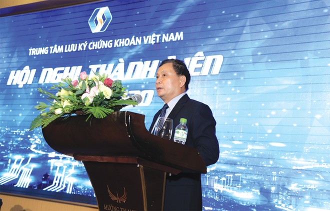 Ông Nguyễn Sơn, Chủ tịch VSD phát biểu tại Hội nghị