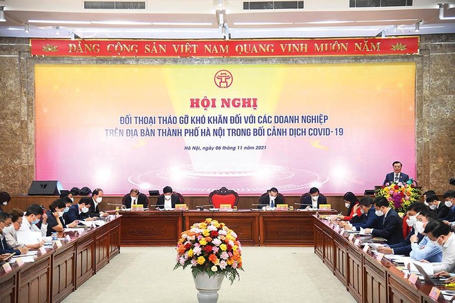 Các doanh nghiệp đã có nhiều đề xuất, góp ý tại Hội nghị đối thoại, tháo gỡ khó khăn cho doanh nghiệp của Hà Nội
