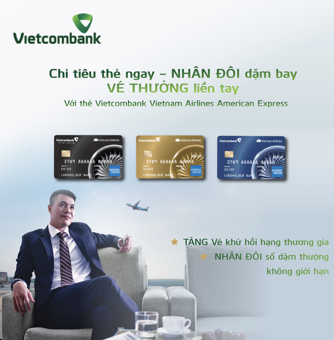 Nhận ngay ưu đãi khủng khi chi tiêu thẻ VIETCOMBANK VIETNAM AIRLINES  AMERICAN EXPRESS | Tin nhanh chứng khoán